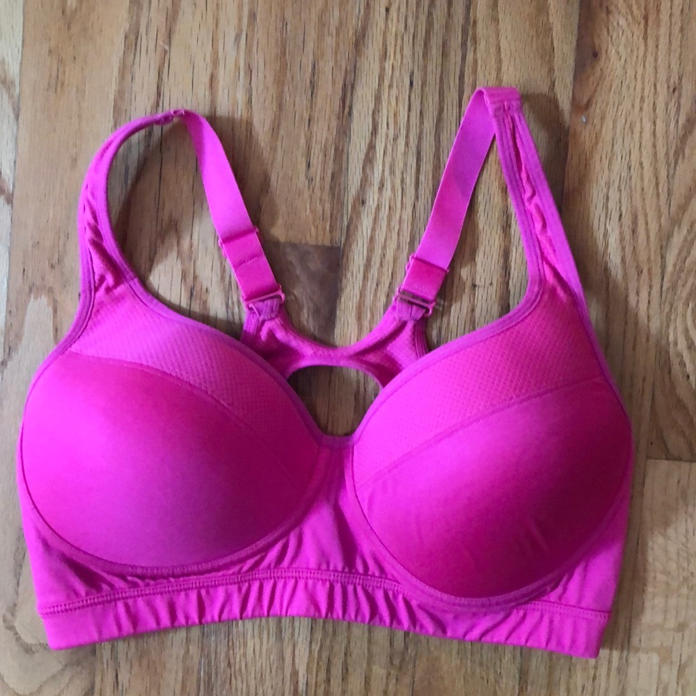 Hot pink sports bra